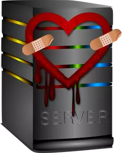 Vektor-Grafiken des Heartbleed-Servers