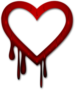 Vector image of heart bleed