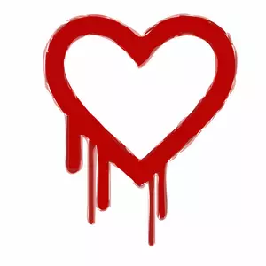 Vector tekening van rood hart met druppels van vloeistof