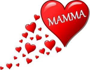 Coeurs pour maman en Italien vector illustration