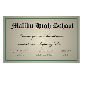 Vector image of high school degree diploma