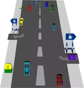 Grafika wektorowa ruchu autostrady