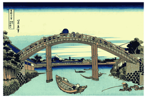 Imagine vectorială de Fuji văzute prin podul Mannen de la Fukagawa