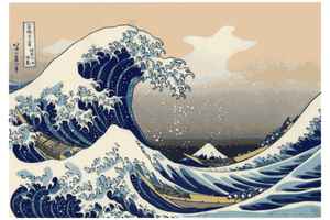 Grafika wektorowa malarstwa pod wave off Kanagawa
