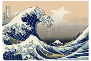 Grafika wektorowa malarstwa pod wave off Kanagawa