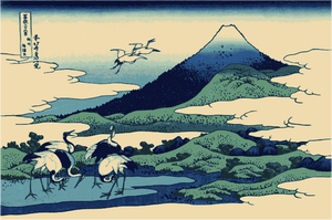 Umezawa maart in Segami provincie illustraties in kleur