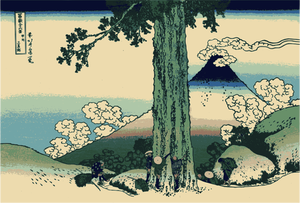 Mishima Pass in provincie Kai vectorillustratie