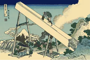 Immagine di vettore della pittura chiamato nelle montagne Totomi