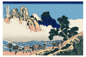 Vektor Graphik von der Ansicht des Fujisan von Minobu Flussseite