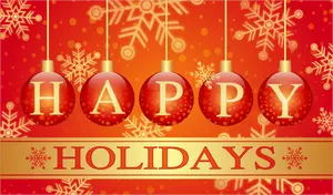 Vektorgrafikk utklipp rød design Happy Holidays kort