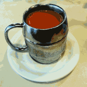 Ilustrasi vektor secangkir teh dengan susu di Hong Kong