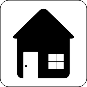 Vektorbild av svart och vitt hem eller hussymbol