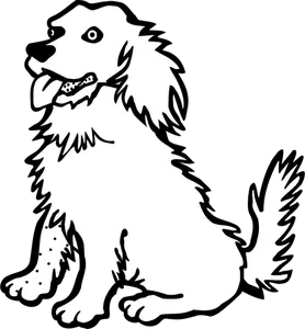 Illustration vectorielle de chien ligne art