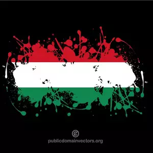 Respingos de tinta com bandeira da Hungria