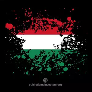 Hungarian flag on black background