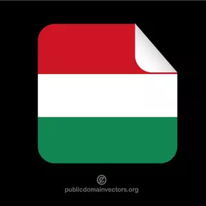 Bandeira da Hungria em uma etiqueta