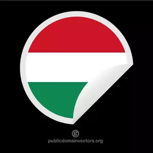 Autocollant avec le drapeau de la Hongrie