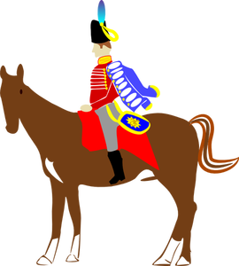 Vektor-Illustration der Nationalgarde auf Pferd