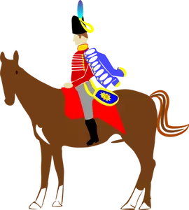 Vector illustration of national guard on horse