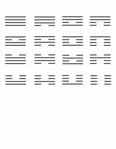 Imagen de conjunto de 16 hexagramas de I Ching