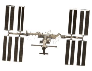 International Space Station photorealistivc vector drawing