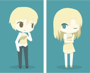 Blondi anime poika ja tyttö
