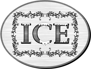 Stile vittoriano ghiaccio segno immagine vettoriale