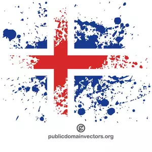 Bandeira da Islândia para dentro da forma de respingos de tinta