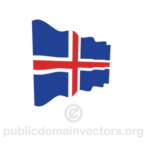 Drapeau ondulant de vecteur de l'Islande