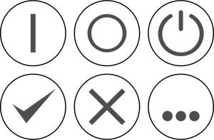 Vector ilustrare de selecţie monocrom de putere de icoane