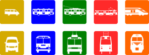 Public transport pictograms vector drawing