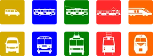 Public transport pictograms vector drawing