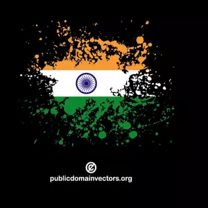 Flag of India in ink spatter
