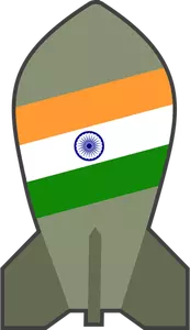Image vectorielle d'une hypothétique bombe nucléaire indien