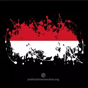 Drapelul Indoneziei în paint stropi