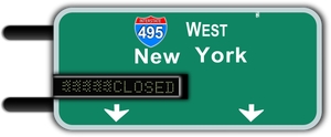 Vector image of interstate highway sign with a LED display