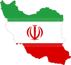 Mappa e bandierina dell'Iran