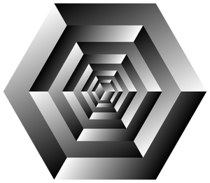 Tekening van de roterende kubus optische illusie