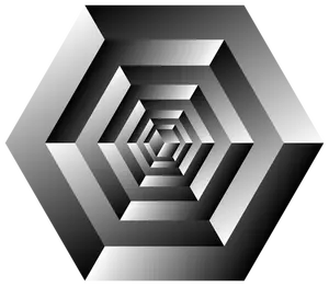 Disegno di rotazione di illusione ottica del cubo