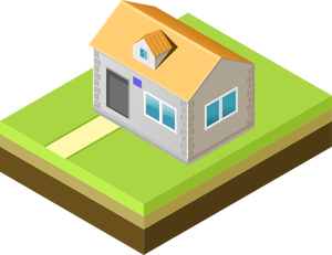 Illustration vectorielle de jaune toit maison