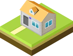 Vector illustration of yellow roof home
