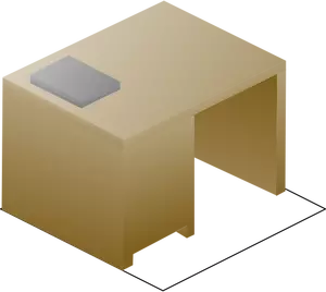 Immagine vettoriale di vista isometrica scrivania a sinistra posteriore