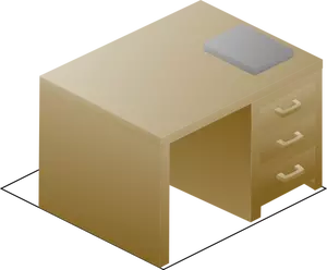 Vector clipart de bureau isométrique à gauche vue de face avec livre