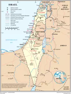 Mapa de imagen vectorial de Israel