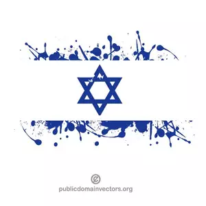 Flag of Israel in paint spatter