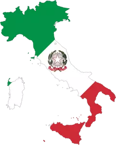Italská mapa s vlajkou