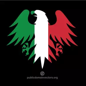 Silhouette d'aigle avec le drapeau italien