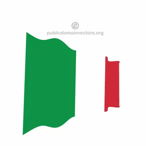 Bandiera del vettore italiano ondulata