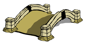 Vector illustration of old stone bridge