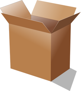 Ilustración vectorial de abrir la caja de cartón